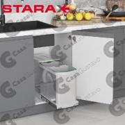 PORTARESIDUOS RECTANGULAR 2 X 12LT STARAX AC.INOX 